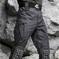 Seluar Cargo Lelaki Elastic Waist Tactical Pants IX7IX9 Stretch Multi Pocket Casual Outdoor Travel T