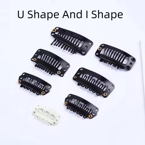 30 Pieces of U-Shaped T-Shaped 2.3-3.6 CM Wig Extension Clips, BB Clips, 8-Tooth Real Hair Fixing Ac