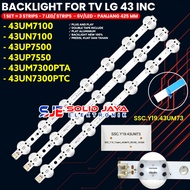LG 43 INC LED TV BACKLIGHT 43UN7100 43UM7100 43UM7300 43UP7500 43UP7550 43UM7300PTA 43UN7300PTC 7K
