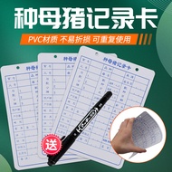 Double-Sided Non-Fading Boar Recording Card File Card 1mm Thickened Boar Pregnancy Case File Card Ma