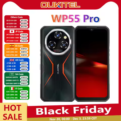 【World premier】Oukitel WP55 Pro 5G Rugged Smartphone 48GB(16+32) +512GB 11000mAh 33W 108MP 6.6" FHD+