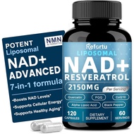 Liposomal NAD Supplement 2150mg with Resveratrol, 120 Vegan Capsules | NAD plus with Quercetin, CoQ1