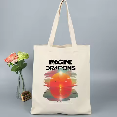 2025 Imagine Dragons Loom World Tour Canvas Bag Shopping Shoulder Bags Canvas Shopping Tote Durable 
