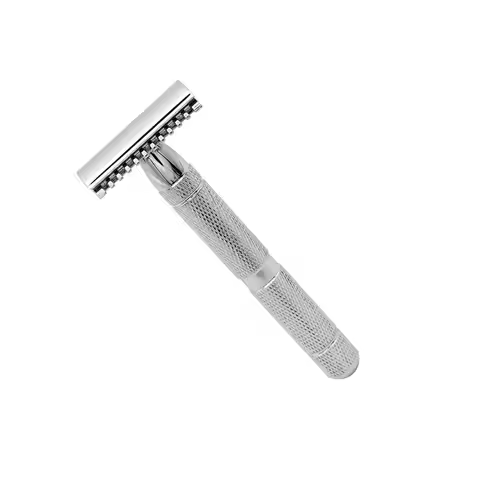 Double Safety Razor Stainless Steel Butterfly Opening Head Textured Design Close Clean Shave Men Raz