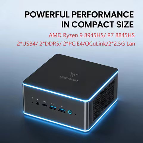 MINISFORUM AMD Ryzen 9 8945HS R7 8845HS Gaming Mini PC UM890 UM880 Pro OCuLink 2*USB4 2*DDR5 2*PCIE4