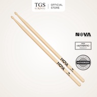 Nova by Vic Firth N5A Hickory Drumstick - 5A (Oval Wood Tip)