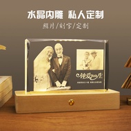 Gift for husband or elderly3D 10th Anniversary Photo Frame Engraved Gift Wedding Anniversary Golden 