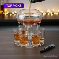 Shot Glass Dispenser, Shot Glass Dispenser with 6 Acrylic Cups & Bottle Opener, Drink Dispenser for 