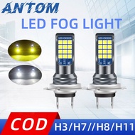 2Pcs 24SMD Two-Tone LED Fog Lights H8 H11 H3 H4 H7 9005 9006 For Car Headlight Car Fog Lights
