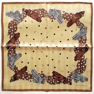 復古 Christian Dior 絲巾 千鳥格紋手套印花 20 x 19.5 英吋