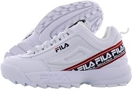 Disruptor Ii Logo Tape Mens Shoes Size 7, Color: All Pure White/Navy/Fila Red/Pure White