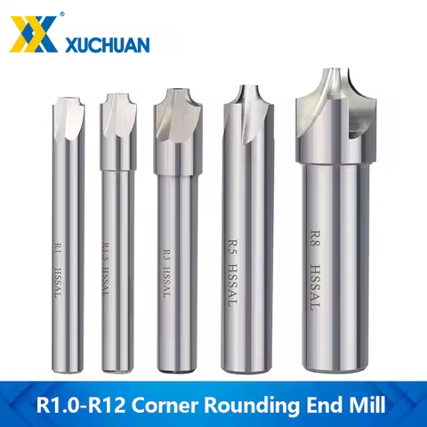 HSS Corner Rounding End Mill R1.0-R12 R Angle Radius Quarter Circle Milling Cutter Carbide Router Bi