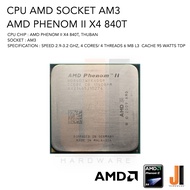 CPU AMD Phenom II X4 840T 4 Cores/ 4 Threads 2.9-3.2 Ghz 6 MB L3 Cache 95 Watts TDP No Fan Socket AM