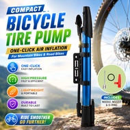 Compact Bicycle Tire Pump One-Click Air Inflation for Mountain Bikes and Road Bikes