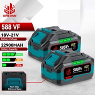 ONEVAN 21V Lithium Ba*ttery 928VF 29900mAh 588VF 22900mAh Capacity Indicator Rechargeable For Makita