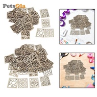 [PETSOLA] Unfinished Wood Cutouts Hollow for Scrapbooking Crafting Hanging Decorations
