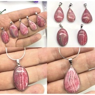 Natural Rhodochrosite with 925 silver Pendant premium Quality Argentina Rodocrosite Pendant for Wome