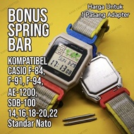 Adapter Strap 14-20, 16-20, 18-20, 18-22 Digital Watch - F-91/A-159/W-59 - AE-1200 - Bonus Spring Ba