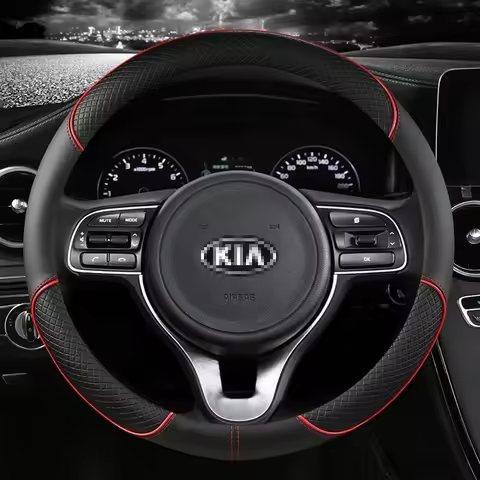 Pu Leather Car Steering Wheel Cover 38cm For Kia Rio 2 3 4 X Line Kombi Sedan K2 K3 K4 K5 KX1 KX3 KX