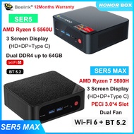 New Beelink AMD Ryzen 7 5800H Mini PC SER5 MAX AMD Ryzen 5 5560U Windows 11 Pro DDR4 32GB 500GB SSD Gaming Computer