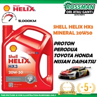 Genuine Shell Helix HX3 Semi Synthetic Minyak Hitam Engine Oil 20W-50 20W50 4L Proton Perodua Honda 