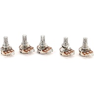 Alnicov 5 Pcs Potentiometer Gitar 18mm Split Shaft A25K Potentiometer Audio Taper Saiz Kecil