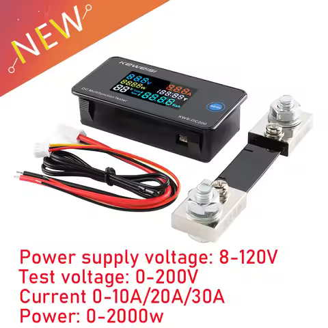 KWS-DC200 Digital Voltmeter 0-200V Voltage Seven Functions Power Energy Meter LED Color Display Watt