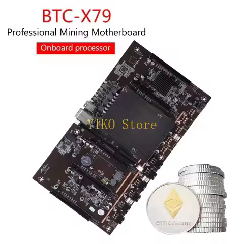 K32C BTC X79-H61 Miner Motherboard 5 Card Slot DDR3 Memory Integrated VGA