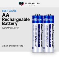 DOUBLEPOW Battery Rechargeable AA 2A Rechargeable Battery Rechargeable Bateri AA Cas