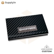 Business Card Holder Name Card Case Tempat Kartu Nama Kulit Premium Motif Karbon Custom