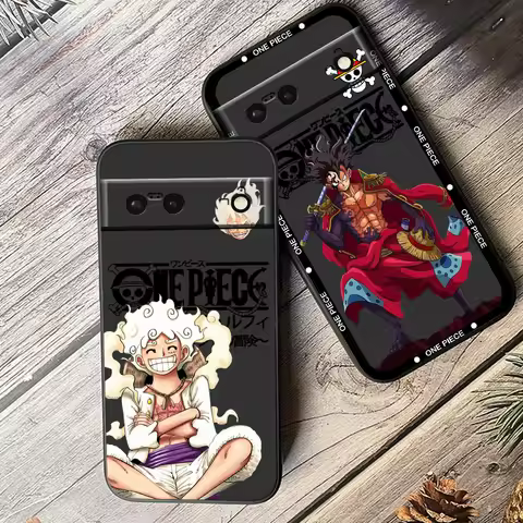 One Piece Luffy Cartoon Art For Google Pixel 9 8 7A 7 6A 6 5A 5 4 4A XL 5G Black Silicon Shockproof 