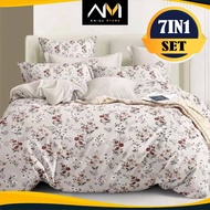 CADAR COMFORTER 7IN1 SET 100% COTTON BEDSHEET 1200TC QUEEN & KING SIZE BEDDING COVER BERCORAK READY 