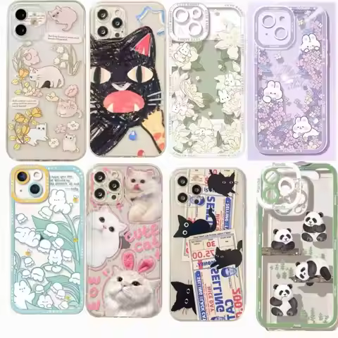 Naughty Cat Flower Rabbit Cute Panda Pattern Case for Redmi Note 13 Pro 5G Xiaomi Redmi Note 13 Pro 