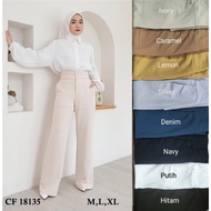 HW Milly premium basicHW pants by SONIA CF18135 | Women's high-waist button pants | Casual office lo