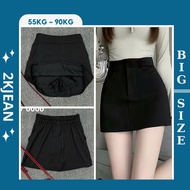 A-shaped women's skirt with inner lining Bigsize 55kg-90kg, elastic waist, back zipper, high-end fas