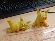 懷舊玩具飛天少女豬事丁 東仔硬膠公仔 兩隻