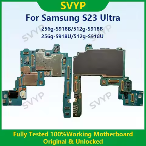Fully Tested 100%Working Mainboard For Samsung Galaxy S23 Ultra Motherboard Original & Unlocked 256g