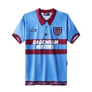 Blokecore Football Retro Jersey Short Sleeve West Ham Da Vosuk T Shirt Breathable Long Sleeve Embroi