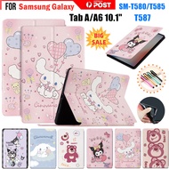 For Samsung Galaxy Tab A/A6 10.1 2016 SM-T580 SM-T585 Kids Cute Cartoon Kuromi Smart Stand Case Leather Shockproof Folio Shell Book Cover