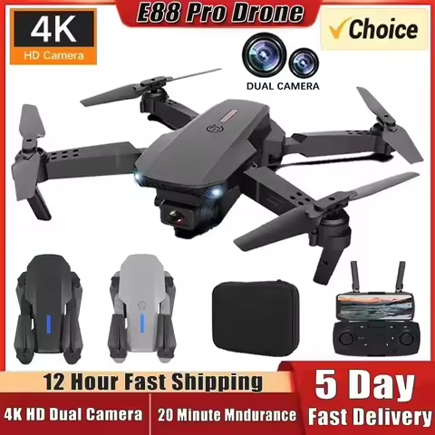 4K E88Pro drone with 1080P dual HD camera, foldable, WiFi FPV, RC helicopter for aerial photography 