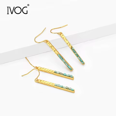 IVOG Long Tassel Drop Earrings For Women Brass Hanging Earings Fashion Jewelry Trendy Gift Official-