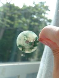 飄花翡翠 緬A 平安扣 厚裝 S925扣頭 有證書