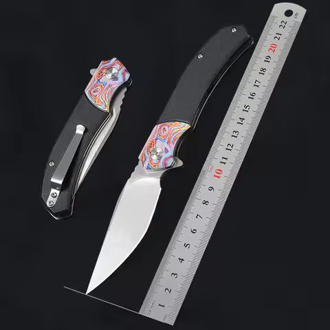 Free Wolf FD032 Folding Blade Knife 8cr13mov Steel G10 Handle Utility Outdoor Camping EDC Survival H