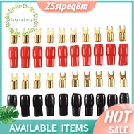 Terminal Spade Fork Adapter Connector Plug Crimp Barrier Spades Speaker Wire Terminal Plug-4GA