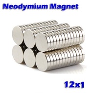 5 PCS Magnet 12x1mm Strong Neodymium Magnet 12x1mm Cylinder N52 Coin Round Coin Glossy Cylinder Cont