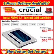 [2-Hours Delivery Available*] Crucial MX500 4TB/ 2TB /1TB/ 500GB/ 250GB SATA 2.5 Inch Internal Solid State Drive 5-Years Local Warranty (*Order before 2pm on Working Day, will Deliver on Same Day, Order After 2pm, will Deliver Next Working Day.)
