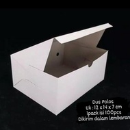 (100pcs) Dus Polos 12 x 14 / Box Kotak Kue Snack Roti Kardus 12x14