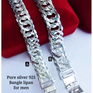 Pure silver 925 Bangle for men 11mm/14mm Bangle Lipan