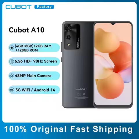 Cubot A10 Smartphone 12GB RAM (4GB+8GB)+128GB ROM Octa-core 6.56" 90Hz Screen 5100mAh 48MP Main Came