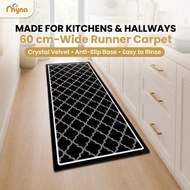 Kitchen Runner Carpet 60x180/240/300cm Crystal Velvet Anti Slip Easy to Wash for Hallway & Cabinet